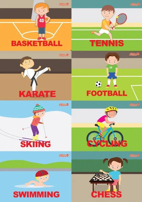 Play me Kiddo Sporty, maty edukacyjne, angielski, gra językowa, gra ruchowa, pomoce dydaktyczne